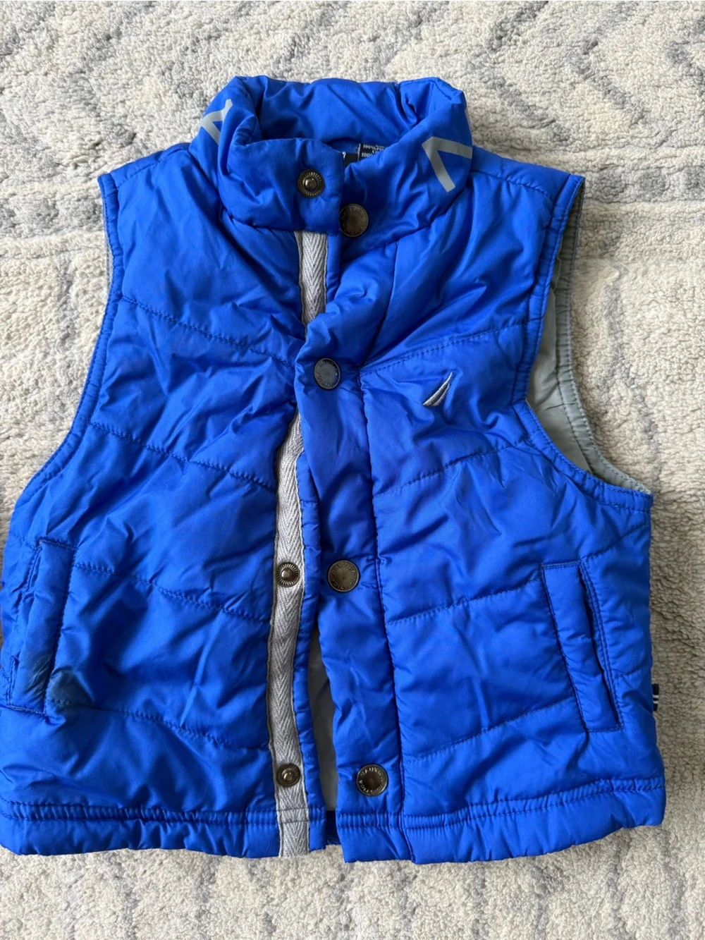 Nautica Blue Quilted Vest with Snap Closure